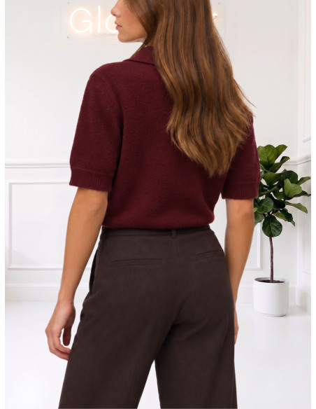 Pullover Bordeaux con Bottoni Gioiello | Vero Moda