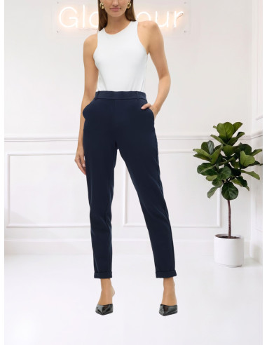 Pantalone elastico gamba stretta NAVY 10225280
