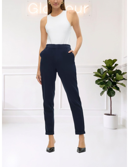 Pantalone elastico gamba stretta NAVY 10225280
