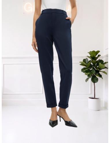 Pantalone elastico gamba stretta NAVY 10225280