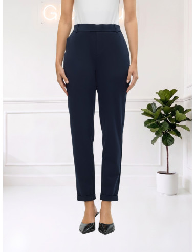 Pantalone elastico gamba stretta NAVY 10225280