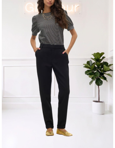 Pantalone elastico gamba stretta NERO 10225280