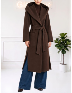 Cappotto lungo con cappuccio e cintura MORO 9688-2MRK