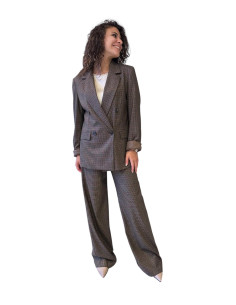 Pantalone Gamba Ampia a Quadri Moro - Motel