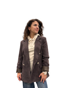 Giacca doppio petto velluto coste