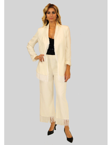 Pantalone orlo frange,pantalone donna,glamour