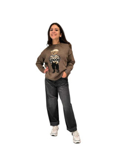 Pantalone denim black egg fit