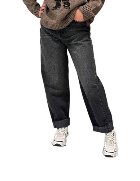 Pantalone denim black egg fit