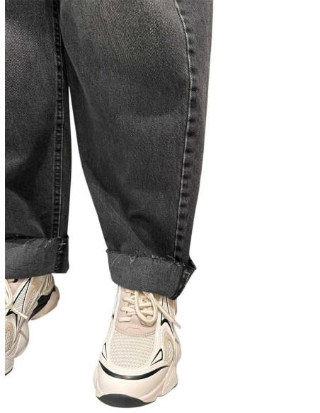 Pantalone denim black egg fit