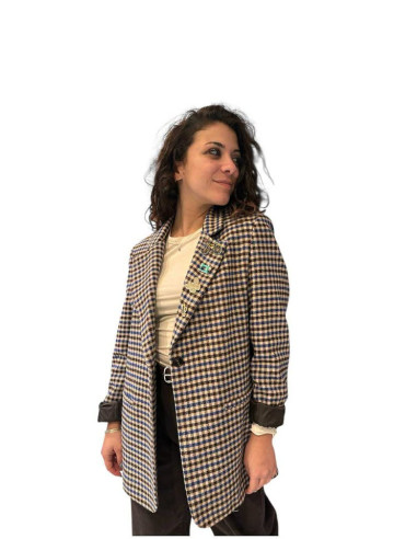 Blazer onopetto fantasia quadretti