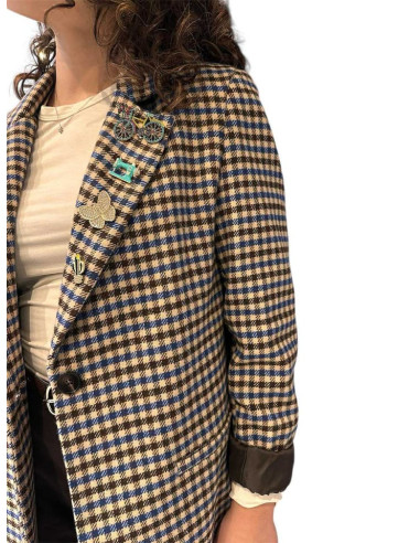 Blazer onopetto fantasia quadretti