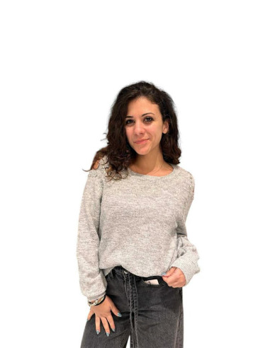 Maglia cut con applicazioni strass