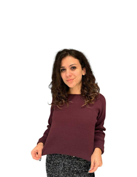 Pullover a scatola bordino BORDEAUX