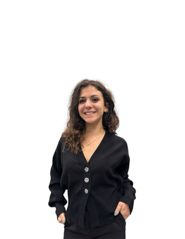 Cardigan bottone metallico