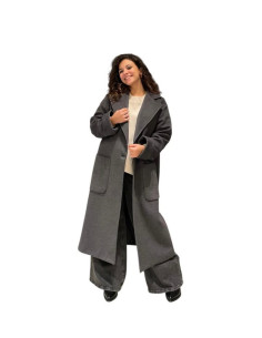 Cappotto lungo rever con tasche