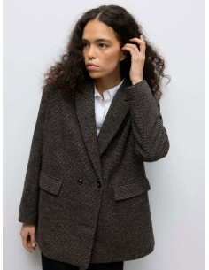 Cappa corta spigata oversized