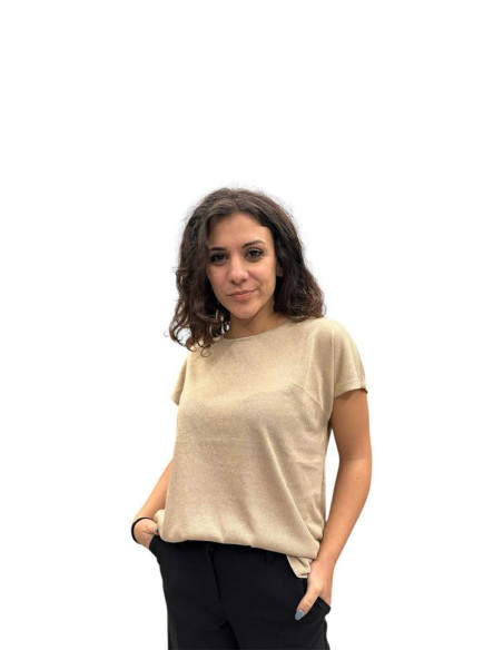 T-shirt lurex scollo tondo