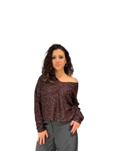 Maglioncino scollo a V lurex paillettes