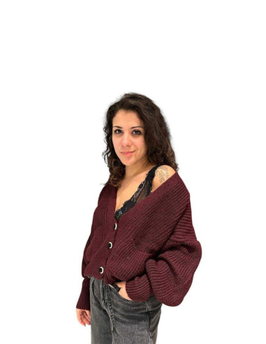CARDIGAN MANICHE AMPIE BOTOTNI VELLUTO