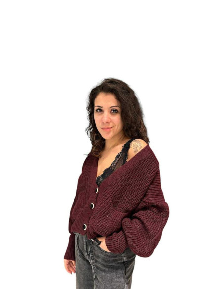 CARDIGAN MANICHE AMPIE BOTOTNI VELLUTO