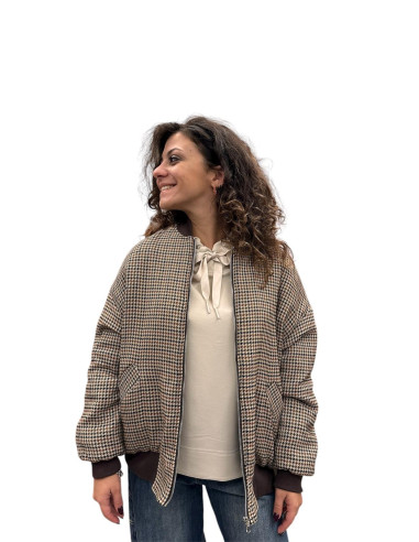 Bomber a Quadri Marrone Donna | Le Streghe
