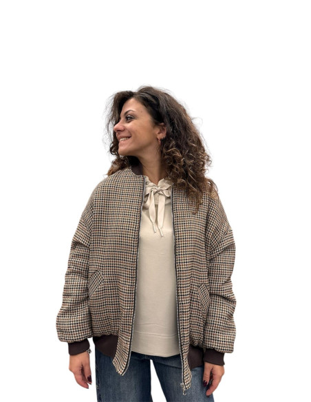 Bomber a Quadri Marrone Donna | Le Streghe
