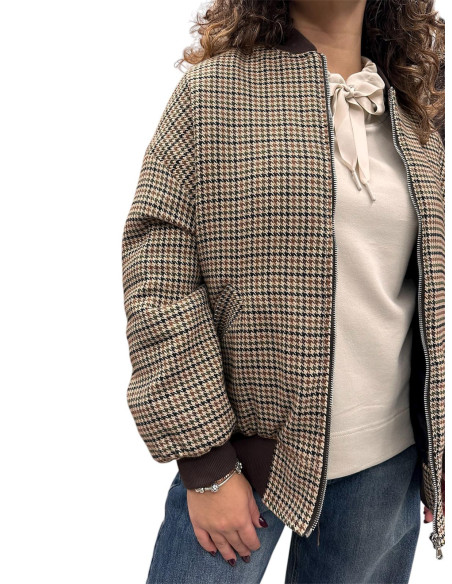 Bomber a Quadri Marrone Donna | Le Streghe