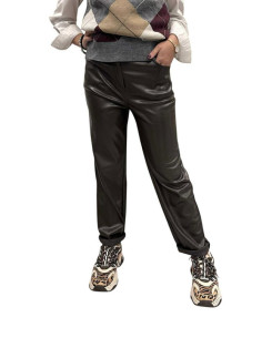 Pantalone in similpelle gamba dritta
