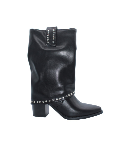 Stivale tacco largo borchie tonde