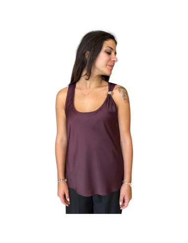 Top donna bordeaux satinato Zahjr