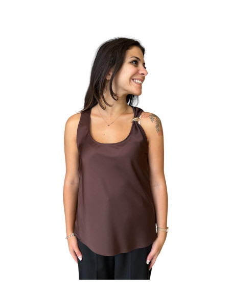 Top donna bordeaux satinato Zahjr