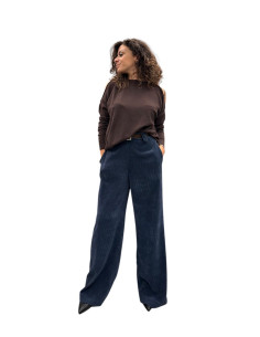 Pantalone ampio velluto coste