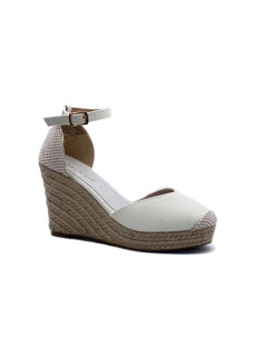 Espadrillas con zeppa in corda e cinturino - CafèNoir
