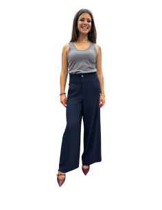 Pantalone Ampio Cady con Tasca Nero Donna – Tensione In