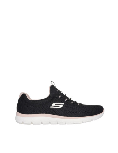 Sneakers Donna Skechers Nero Rosa Comfort