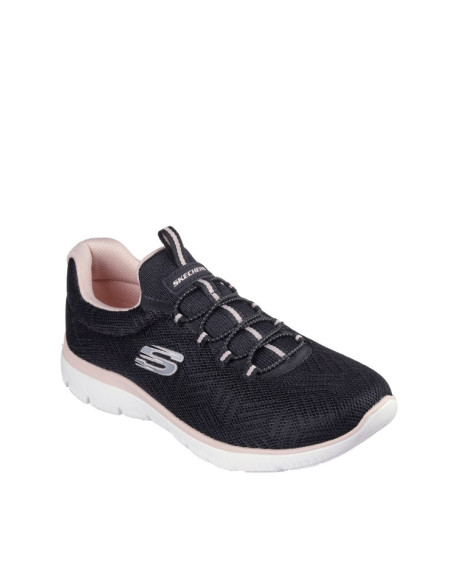 Sneakers Donna Skechers Nero Rosa Comfort