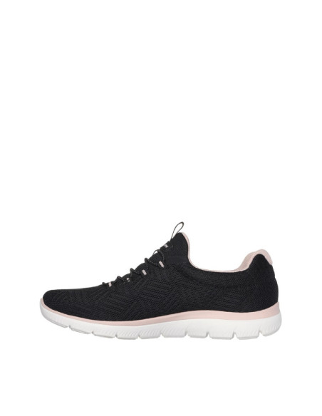 Sneakers Donna Skechers Nero Rosa Comfort