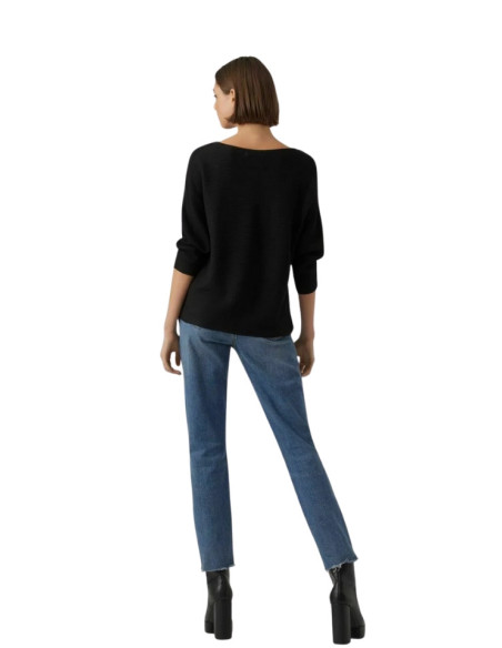 Pullover nero scollo a barca donna Vero Moda