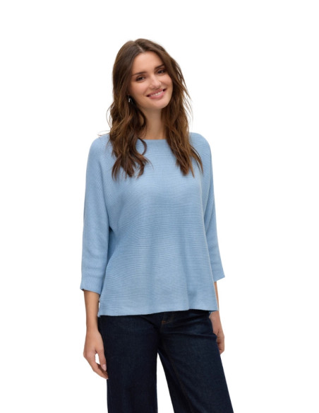 Pullover Vero Moda Celeste Scollo a Barca e Maniche Pipistrello
