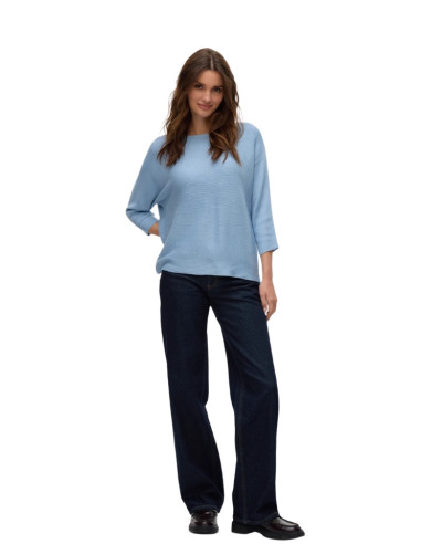 Pullover Vero Moda Celeste Scollo a Barca e Maniche Pipistrello