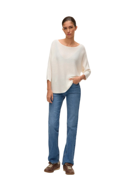 Pullover Vero Moda Bianco Scollo a Barca e Maniche Pipistrello