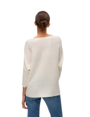Pullover Vero Moda Bianco Scollo a Barca e Maniche Pipistrello