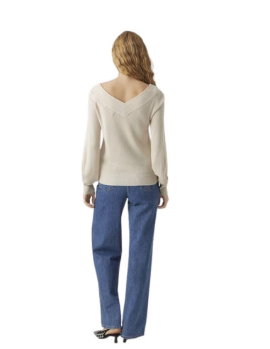 Maglioncino panna scollo V donna Vero Moda