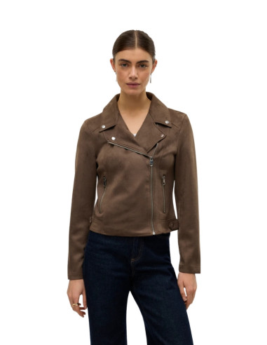 Giacca Chiodo Ecocamoscio Fango | Vero Moda
