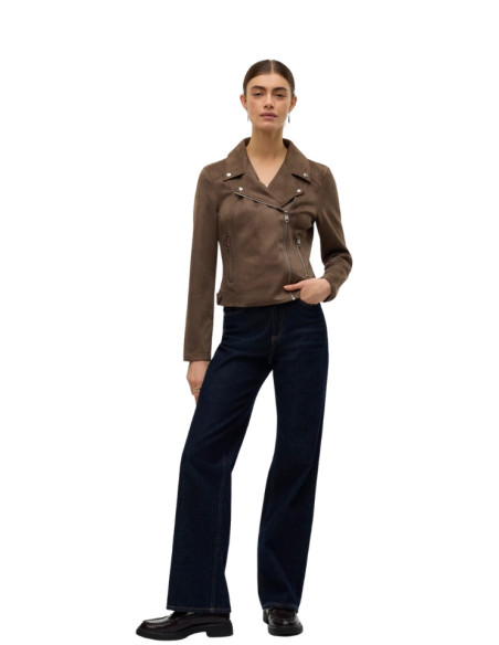 Giacca Chiodo Ecocamoscio Fango | Vero Moda