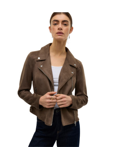 Giacca Chiodo Ecocamoscio Fango | Vero Moda