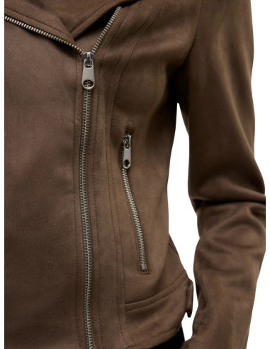 Giacca Chiodo Ecocamoscio Fango | Vero Moda