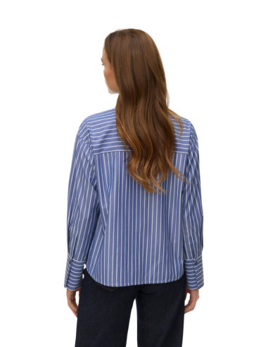 Camicia a Righe Azzurre con Fiocco al Collo | Casual Chic