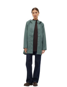 Giacca Impermeabile Cerata Salvia con Cappuccio - Vero Moda