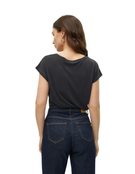 T-shirt Scollo a V Vero Moda nero in Tencel™